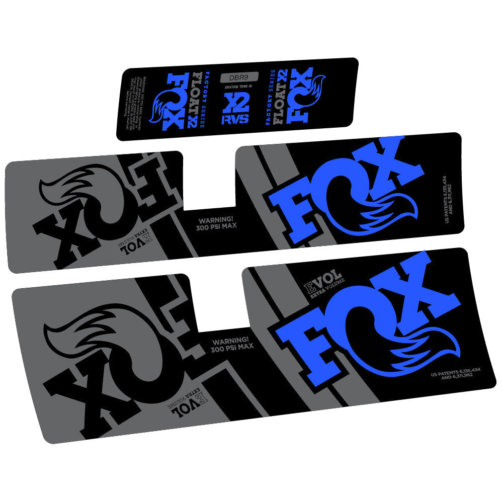 Adesivi Ammortizzatore Fox Float X2 Performance 2019 in vinile - Blu Medio