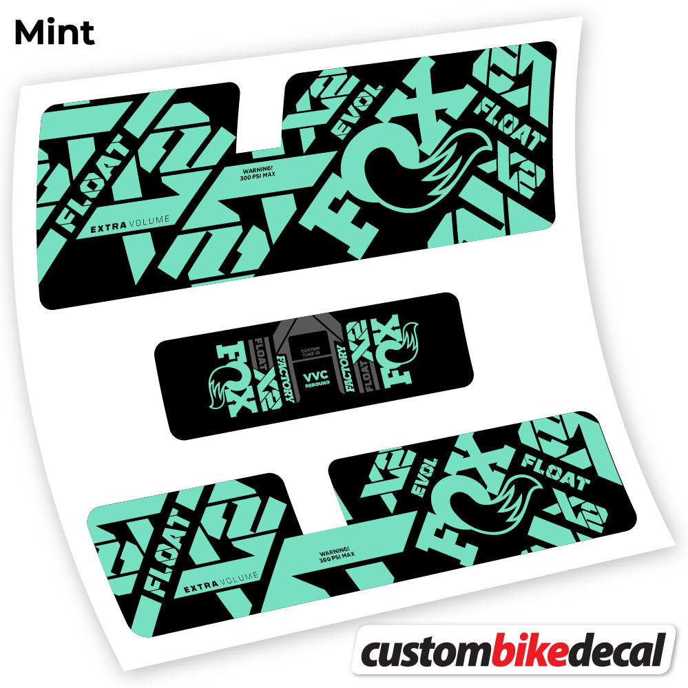 Adesivi Ammortizzatore Fox X2 Factory 2021 in vinile - Verde Menta