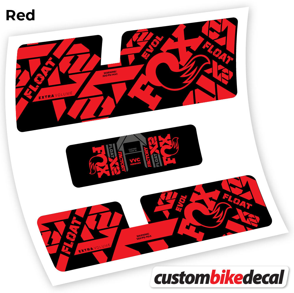 Adesivi Ammortizzatore Fox X2 Factory 2021 in vinile - Rosso