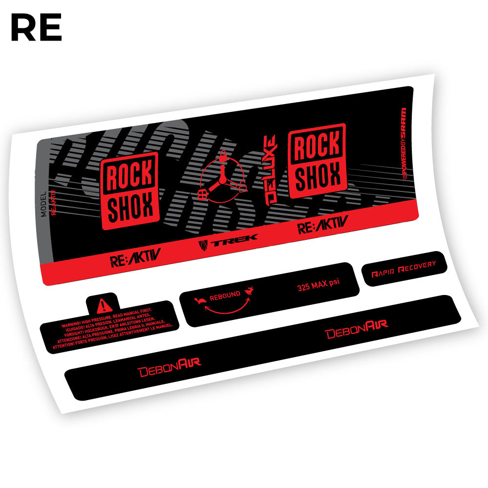 Adesivi Ammortizzatore Rock Shox Deluxe Debonair RC3 in vinile - Rosso