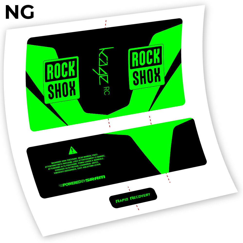 Adesivi Ammortizzatore Rock Shox Kage 2016 RC in vinile - Verde Neon