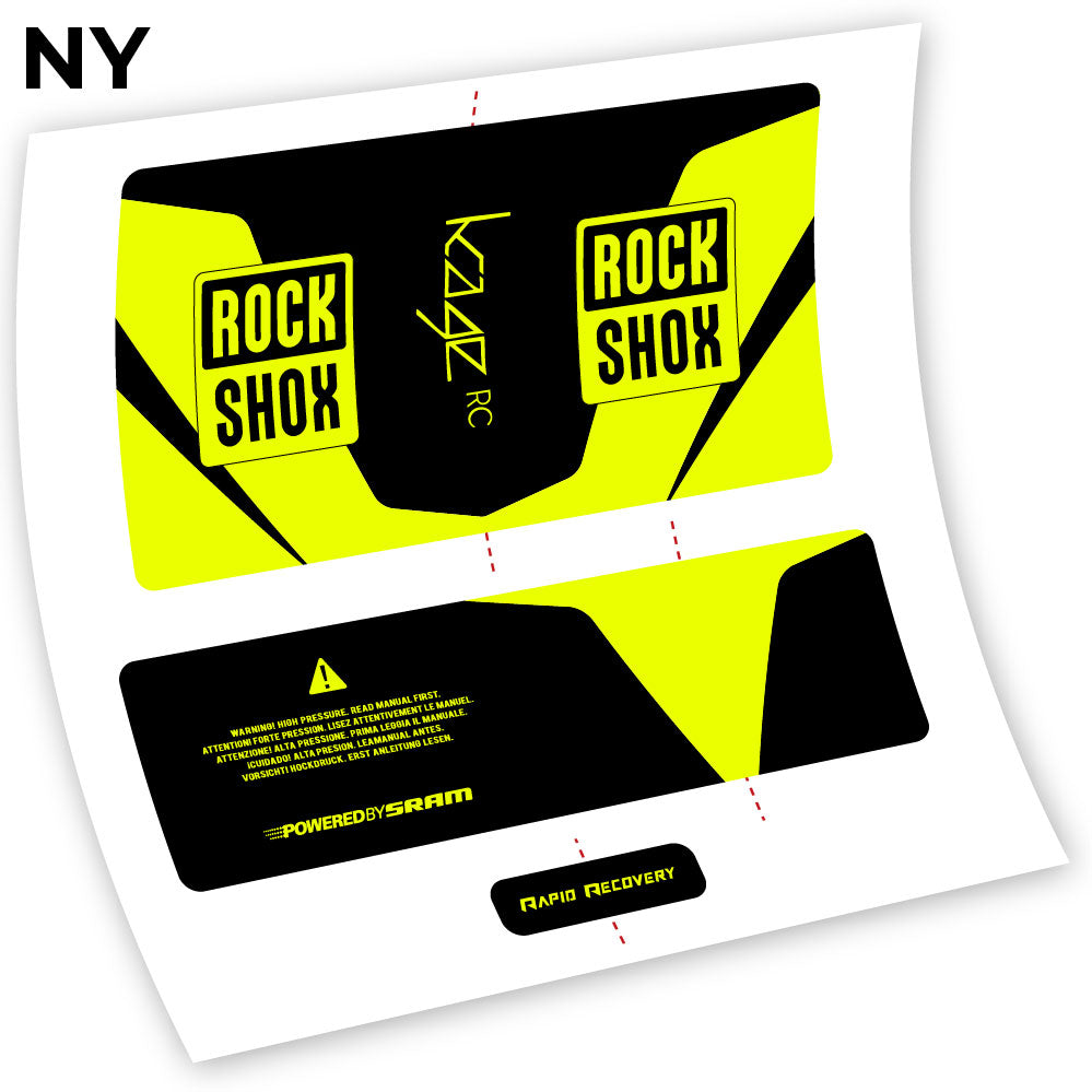Adesivi Ammortizzatore Rock Shox Kage 2016 RC in vinile - Giallo Neon