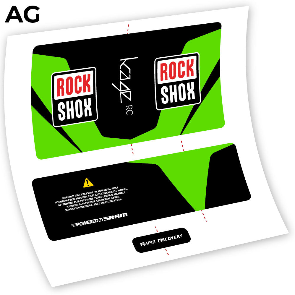 Adesivi Ammortizzatore Rock Shox Kage 2016 RC in vinile - Verde Mela