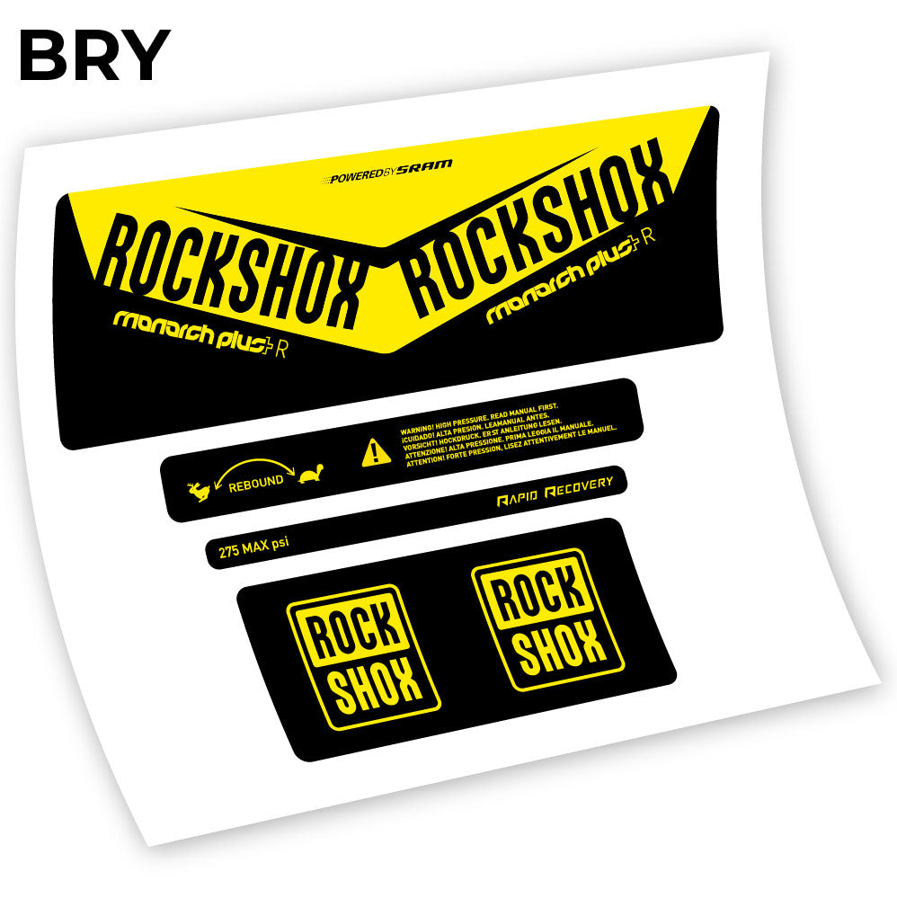 Adesivi Ammortizzatore Rock Shox Monarch Plus R 2016 in vinile - Giallo
