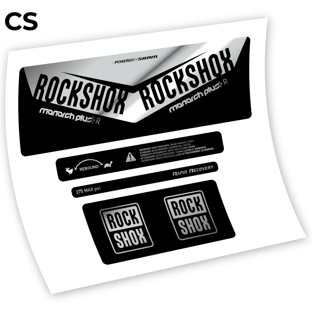 Adesivi Ammortizzatore Rock Shox Monarch Plus R 2016 in vinile - Argento Cromato