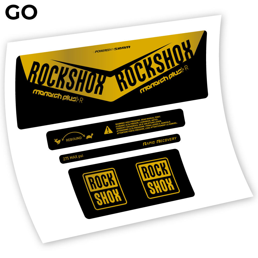 Adesivi Ammortizzatore Rock Shox Monarch Plus R 2016 in vinile - Oro