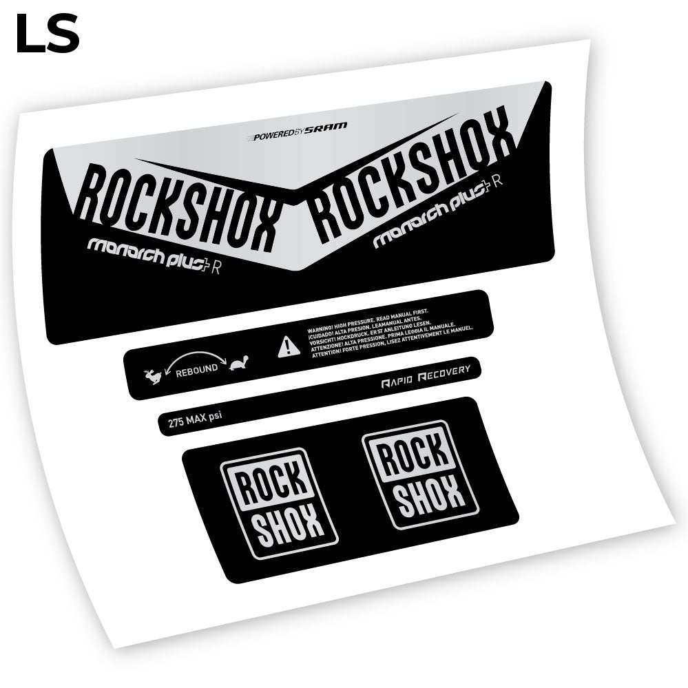 Adesivi Ammortizzatore Rock Shox Monarch Plus R 2016 in vinile - Argento Chiaro