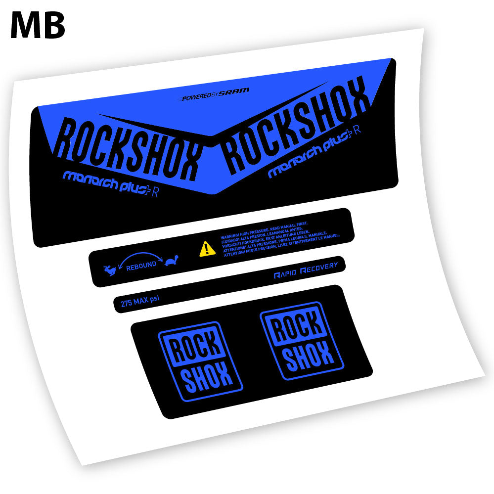 Adesivi Ammortizzatore Rock Shox Monarch Plus R 2016 in vinile - Blu Medio
