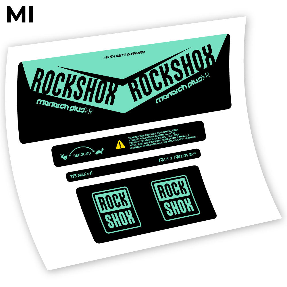 Adesivi Ammortizzatore Rock Shox Monarch Plus R 2016 in vinile - Verde Menta