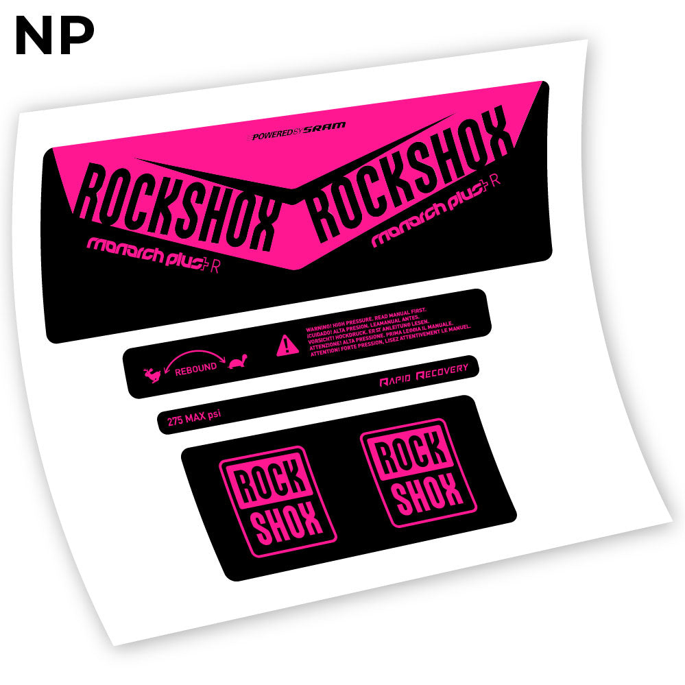 Adesivi Ammortizzatore Rock Shox Monarch Plus R 2016 in vinile - Rosa Neon