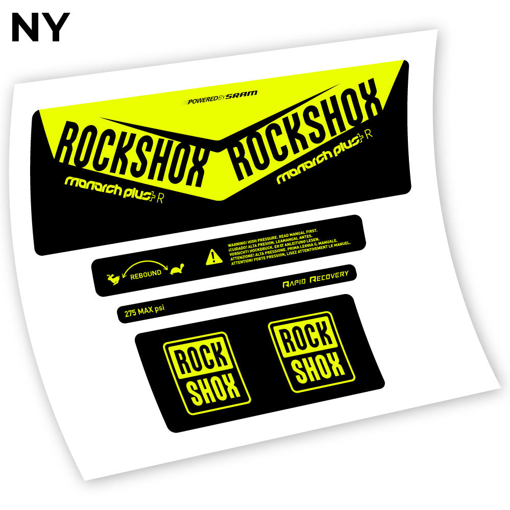 Adesivi Ammortizzatore Rock Shox Monarch Plus R 2016 in vinile - Giallo Neon