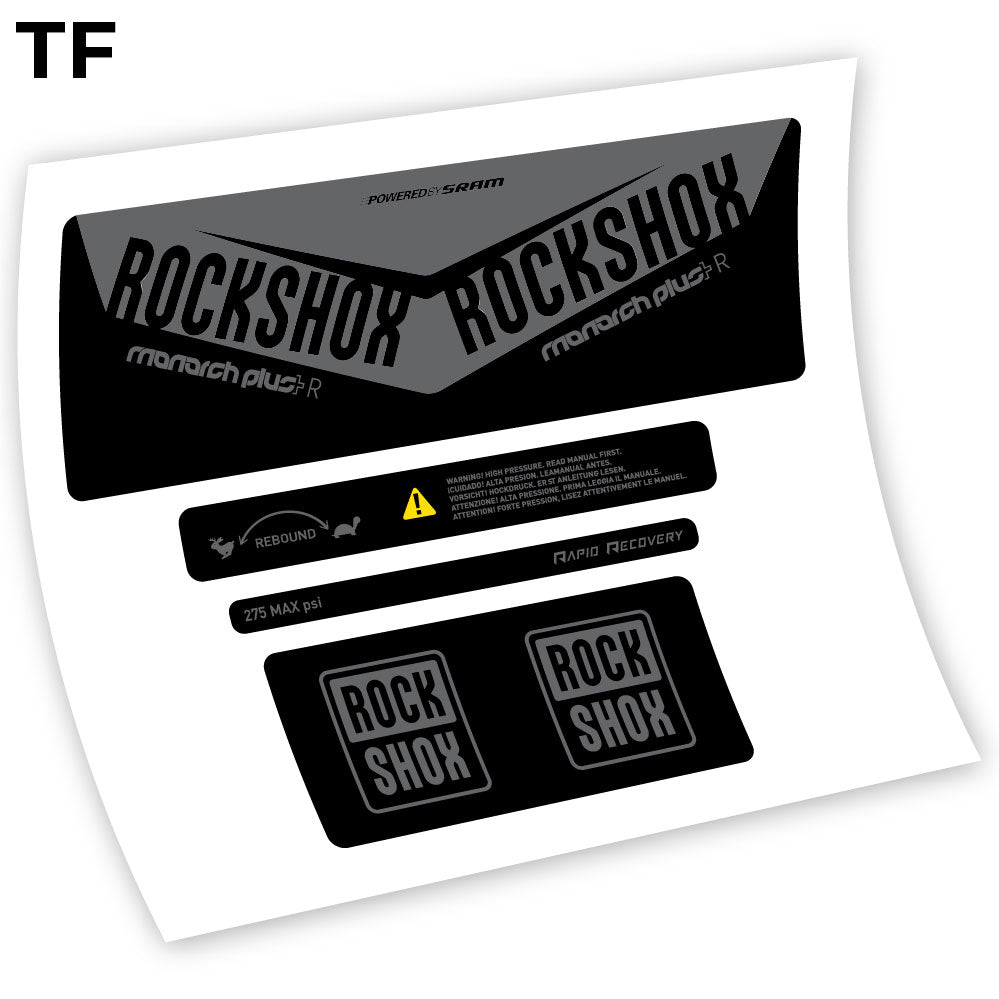 Adesivi Ammortizzatore Rock Shox Monarch Plus R 2016 in vinile - Grigio Traffico