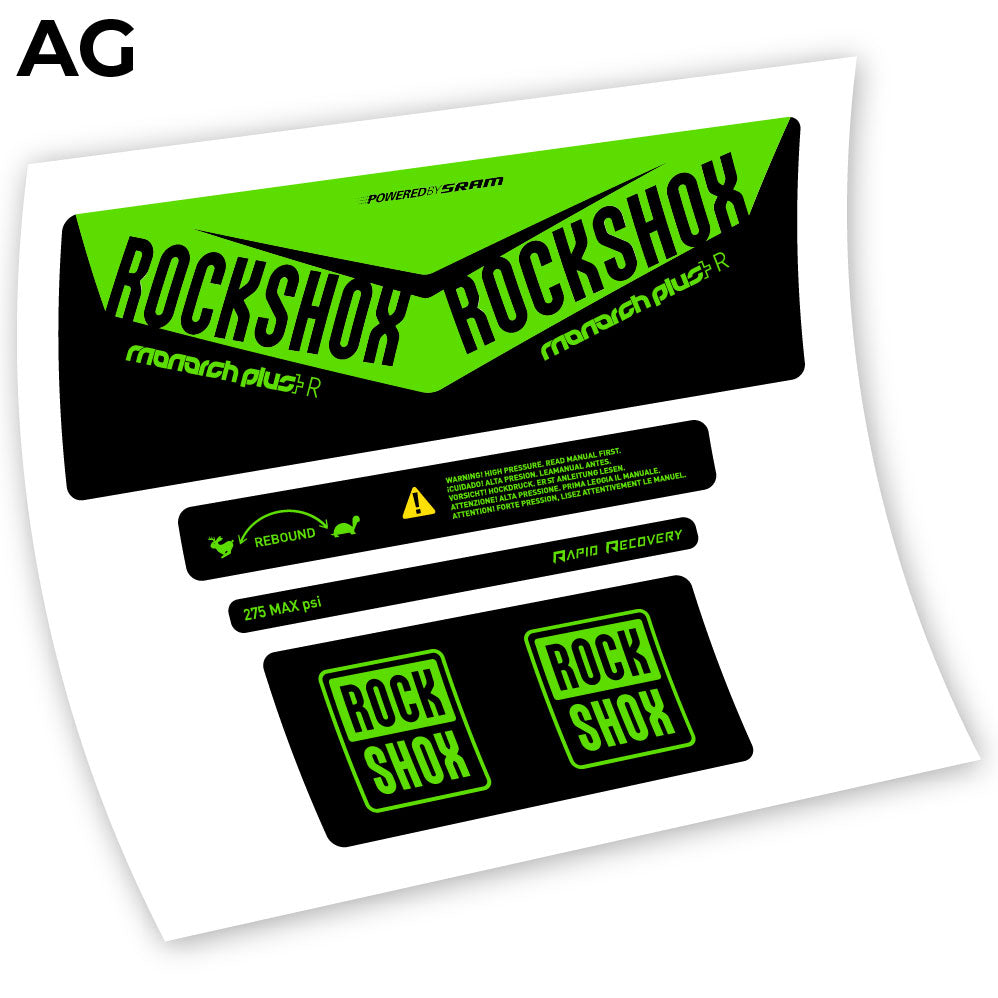 Adesivi Ammortizzatore Rock Shox Monarch Plus R 2016 in vinile - Verde Mela
