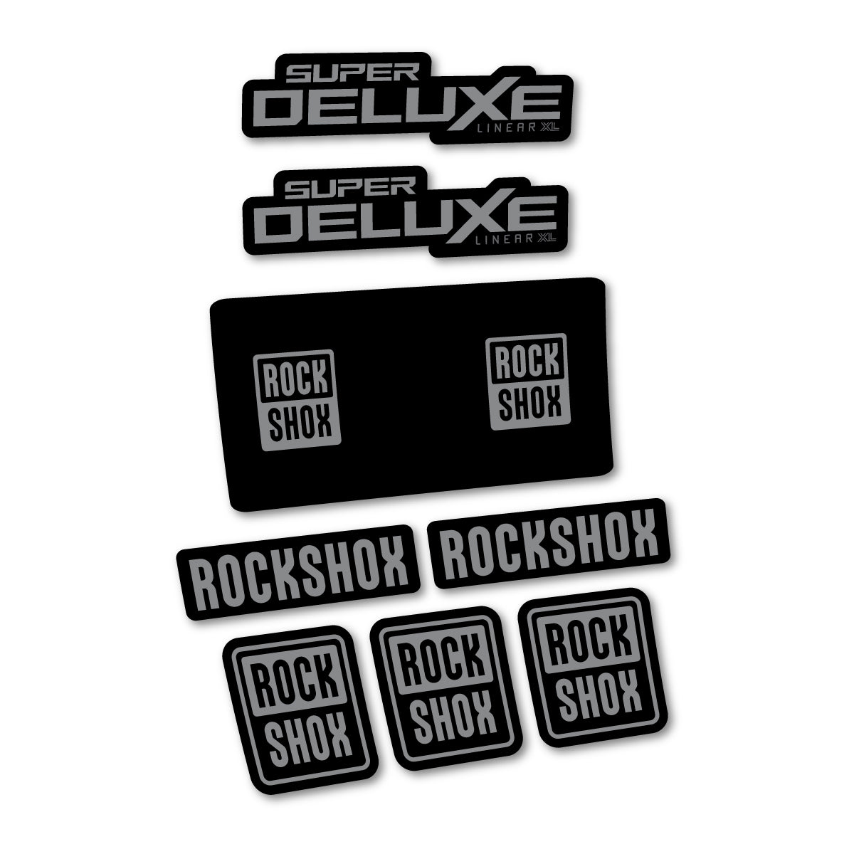 Adesivi Ammortizzatore RockShox Super Deluxe Base 2027 in vinile - Grigio Topo
