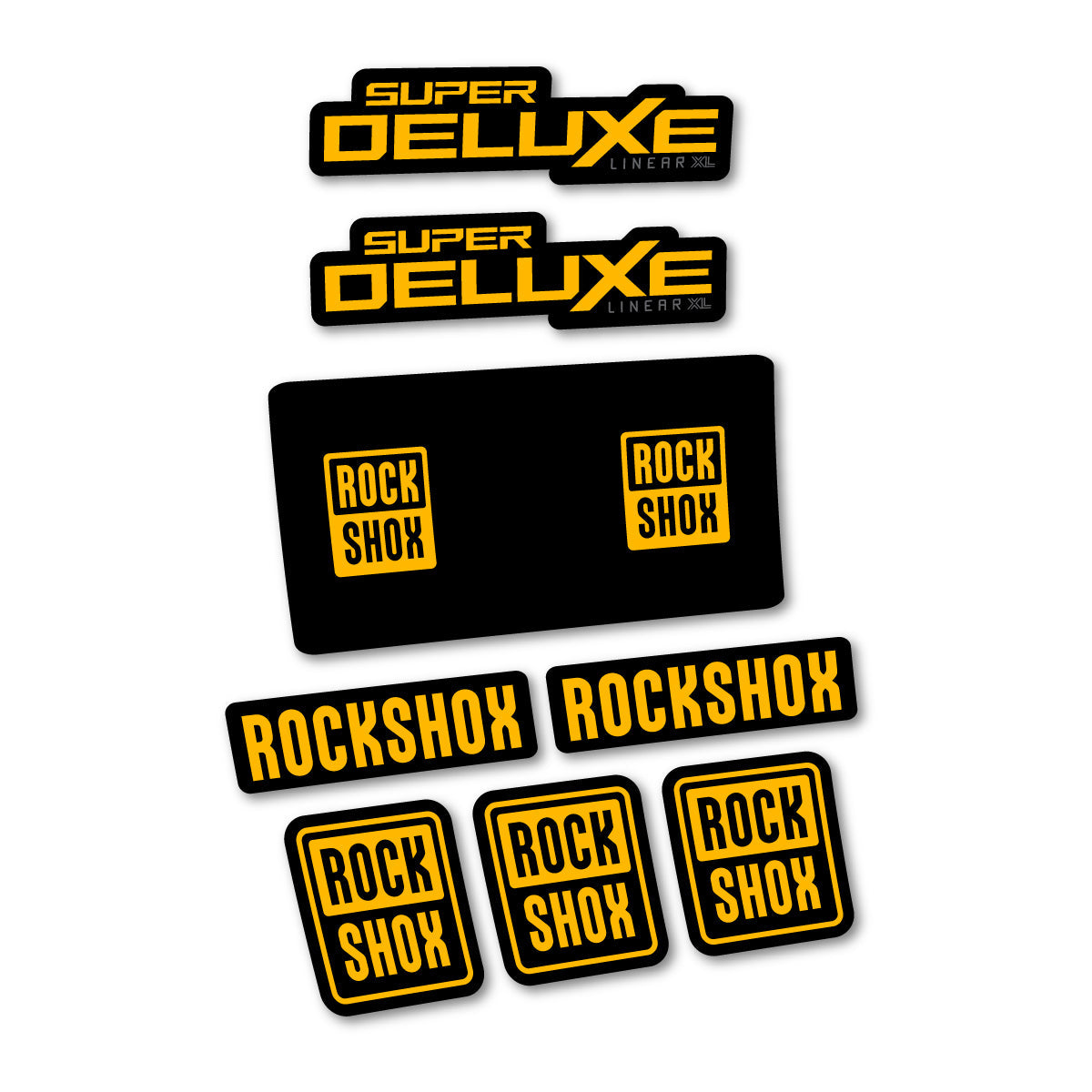 Adesivi Ammortizzatore RockShox Super Deluxe Base 2027 in vinile - Giallo Medio