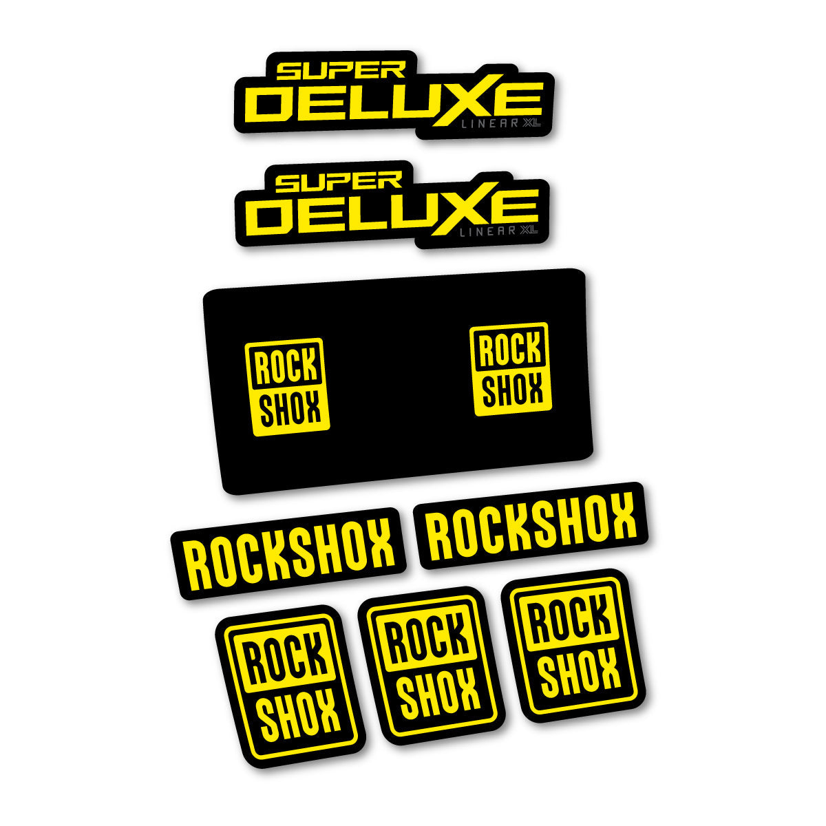 Adesivi Ammortizzatore RockShox Super Deluxe Base 2027 in vinile - Giallo Vivo