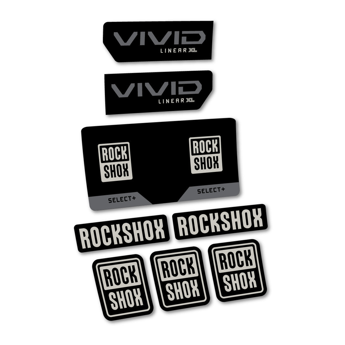 Adesivi Ammortizzatore RockShox Vivid Select 2027 in vinile - Grigio Pastello