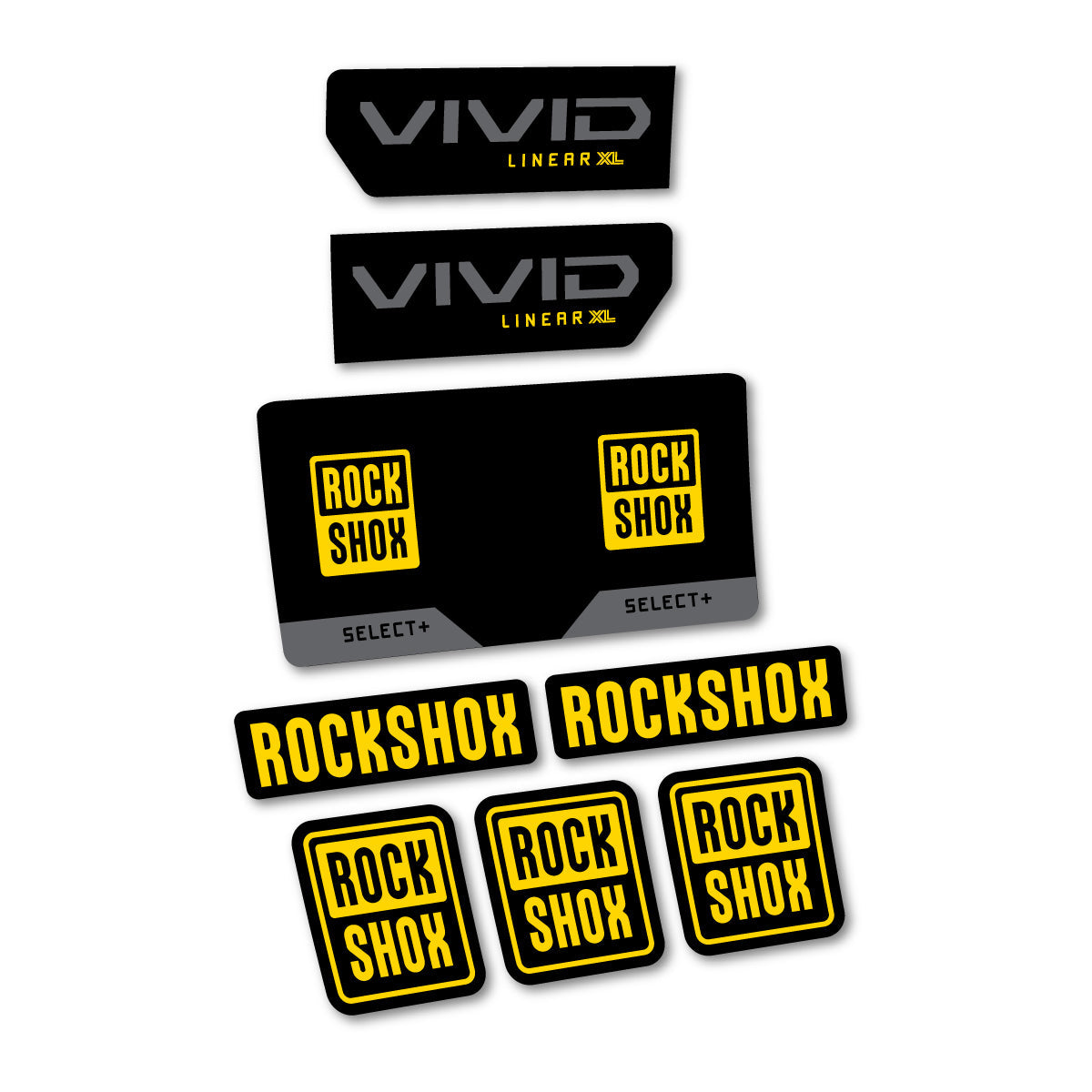 Adesivi Ammortizzatore RockShox Vivid Select 2027 in vinile - Giallo Banana