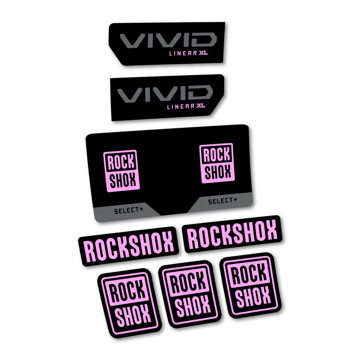 Adesivi Ammortizzatore RockShox Vivid Select 2027 in vinile - Lilla Chiaro