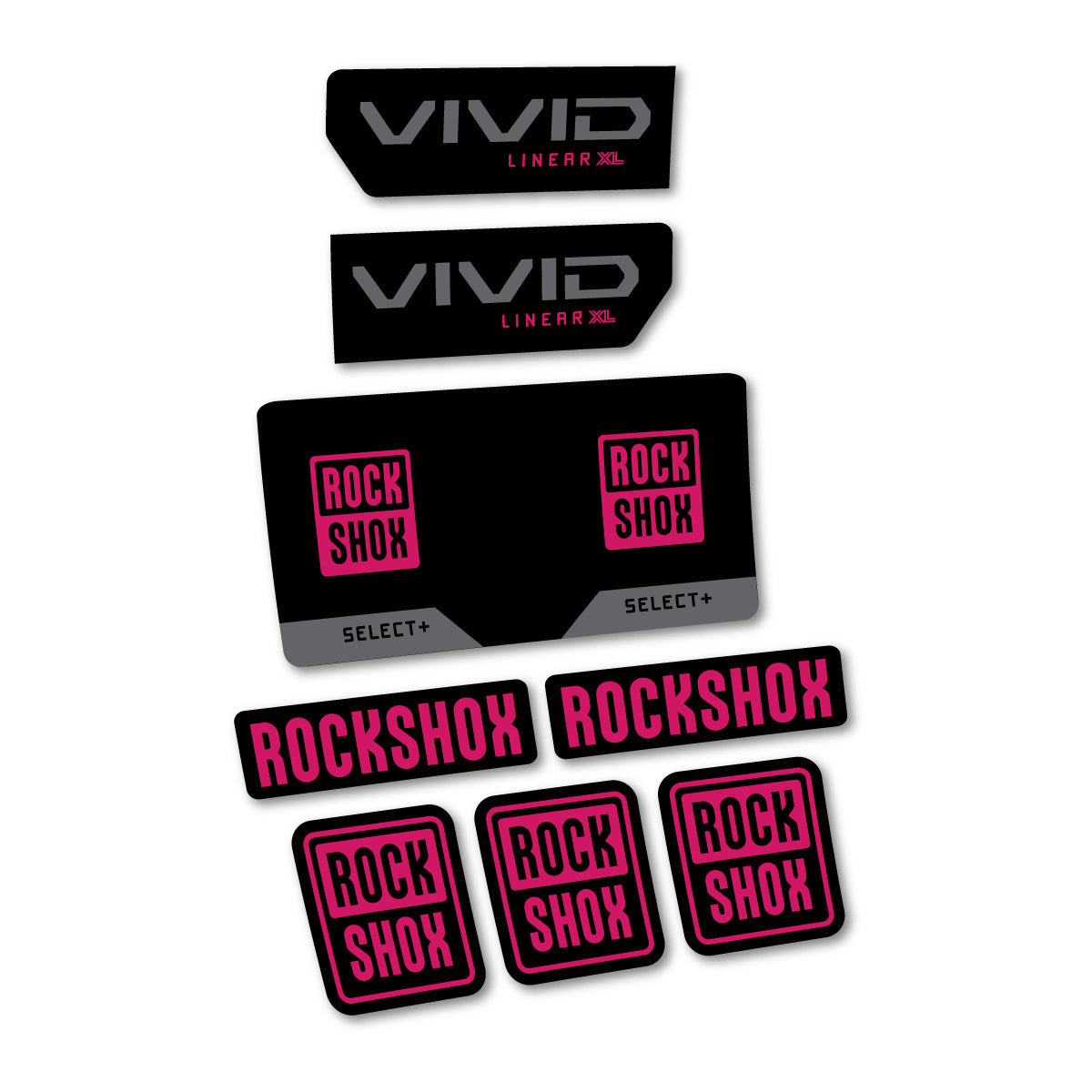 Adesivi Ammortizzatore RockShox Vivid Select 2027 in vinile - Rosa Scuro