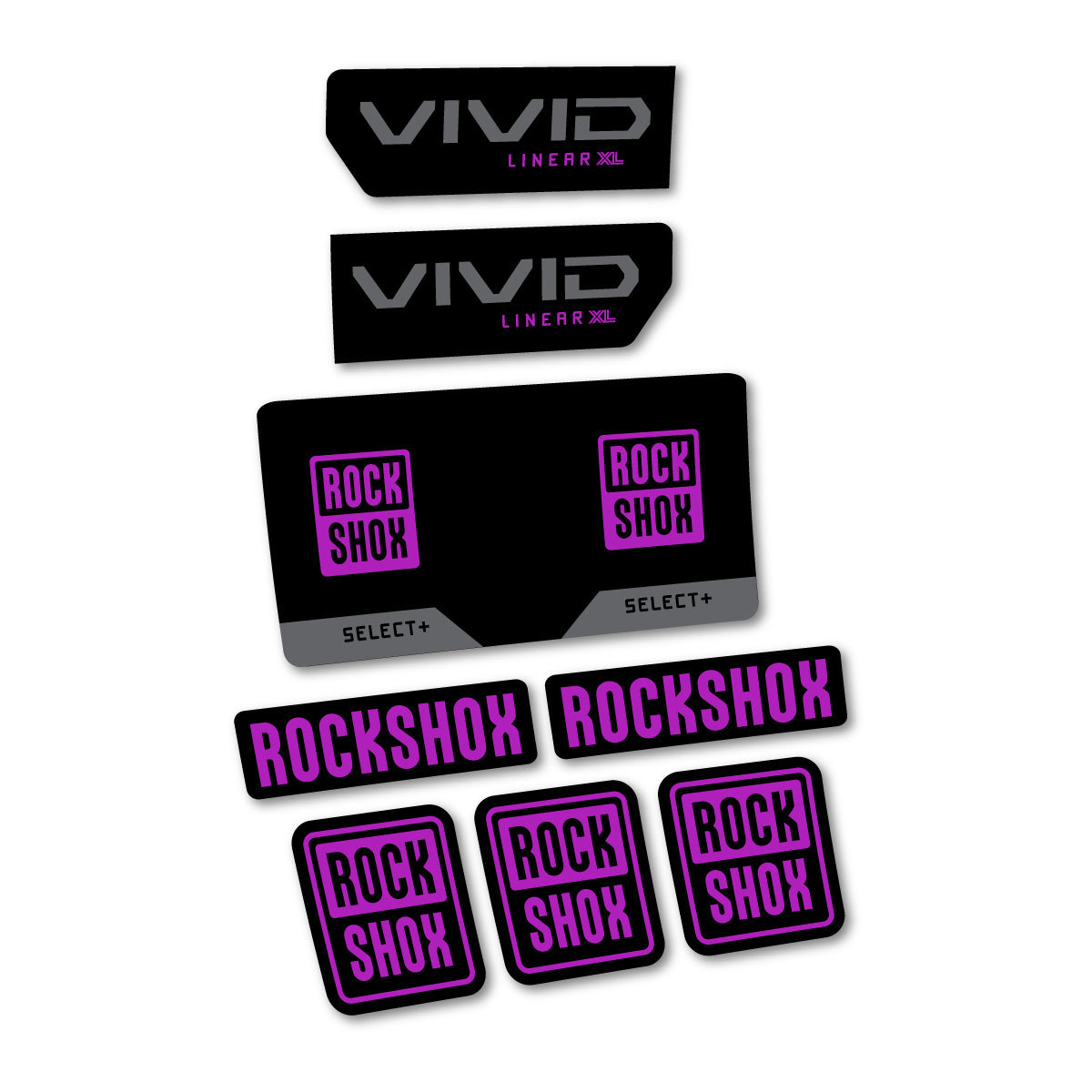 Adesivi Ammortizzatore RockShox Vivid Select 2027 in vinile - Rosa Viola