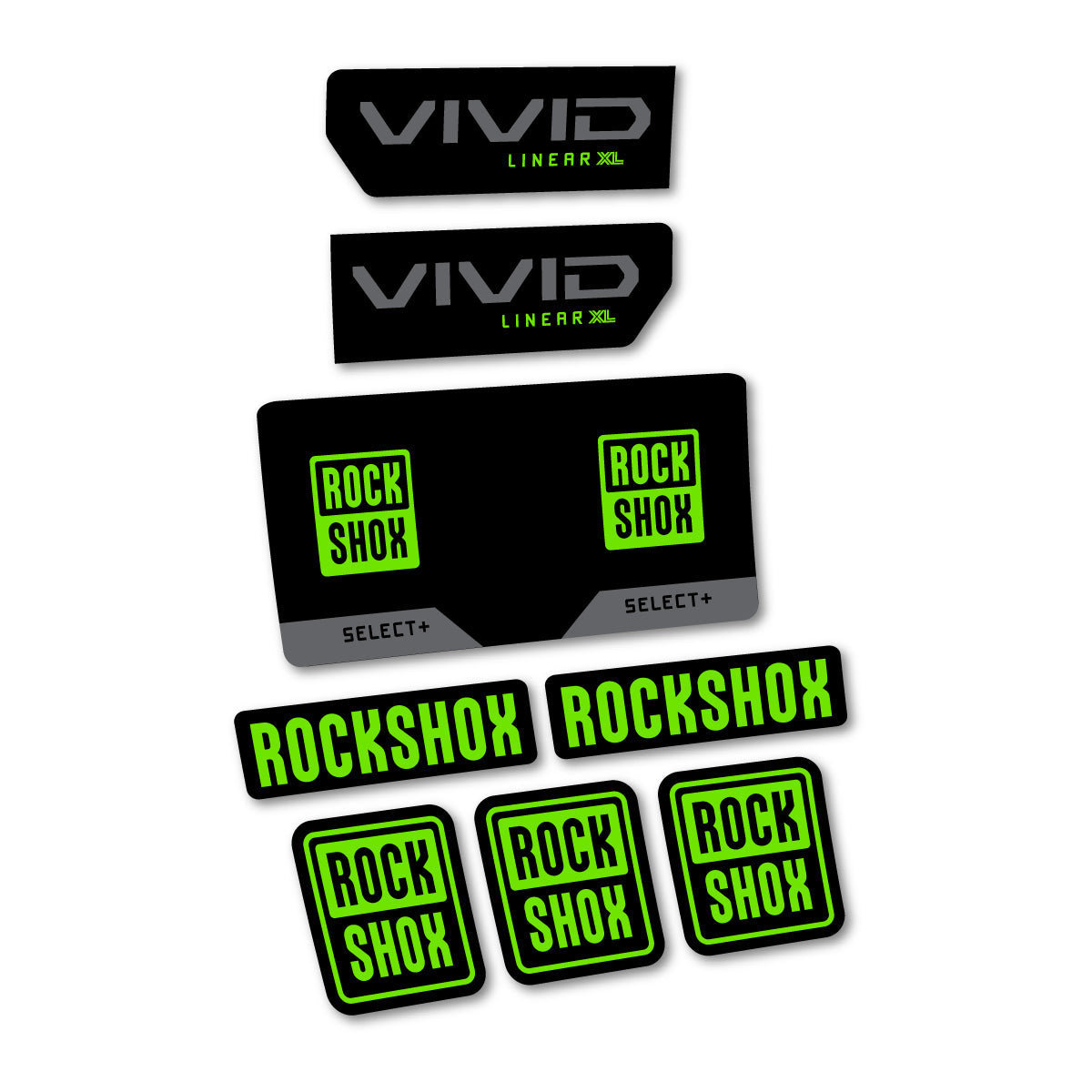 Adesivi Ammortizzatore RockShox Vivid Select 2027 in vinile - Verde Pistacchio