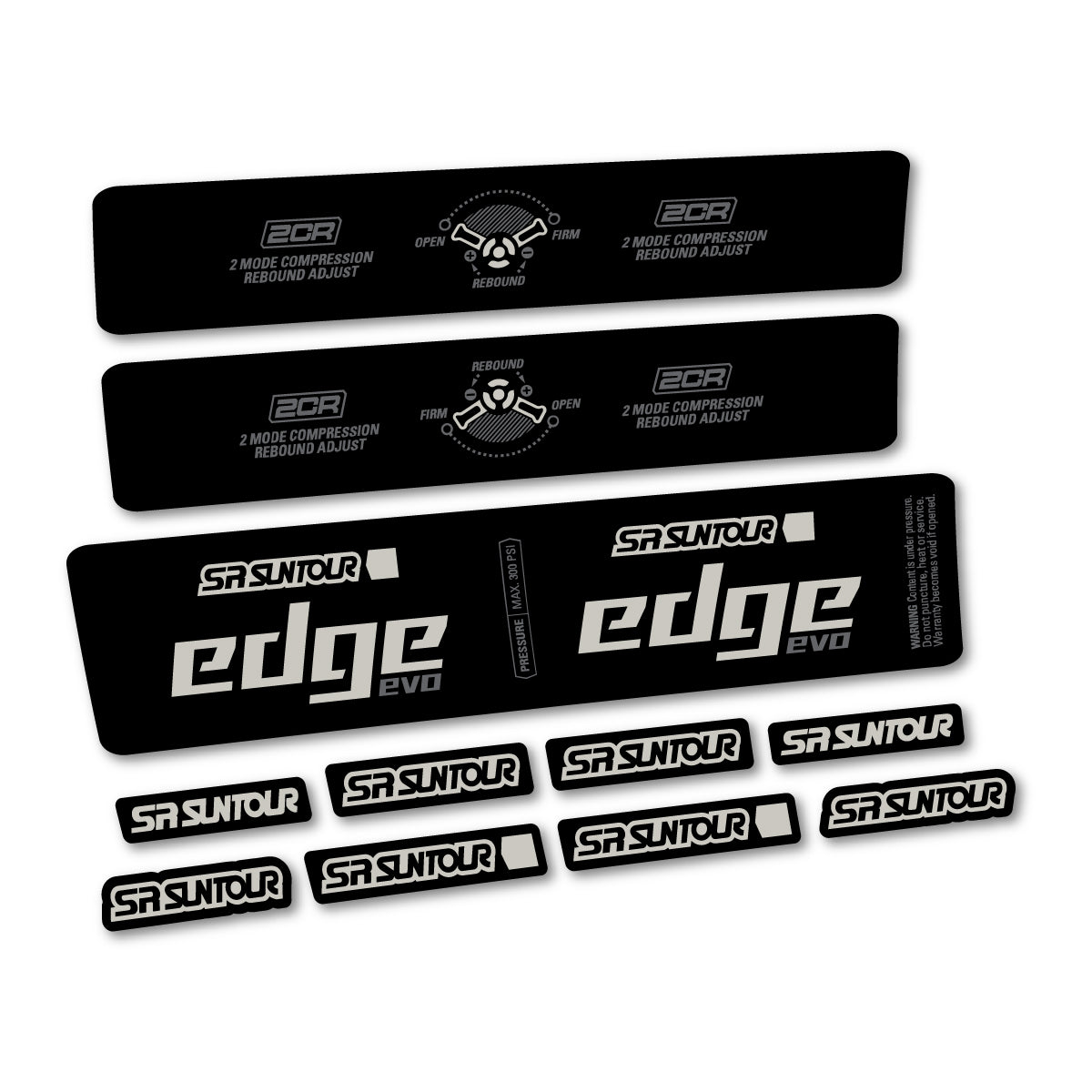 Adesivi Ammortizzatore SR Suntour Edge Evo LVN 2CR 2025 in vinile - Grigio Pastello