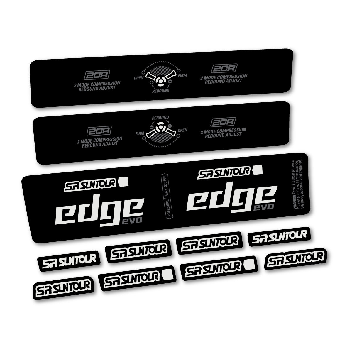 Adesivi Ammortizzatore SR Suntour Edge Evo LVN 2CR 2025 in vinile - Grigio Perla