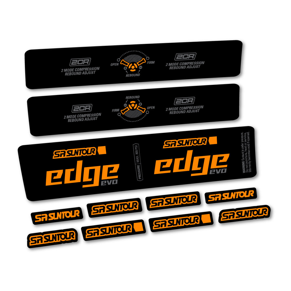 Adesivi Ammortizzatore SR Suntour Edge Evo LVN 2CR 2025 in vinile - Giallo Zafferano