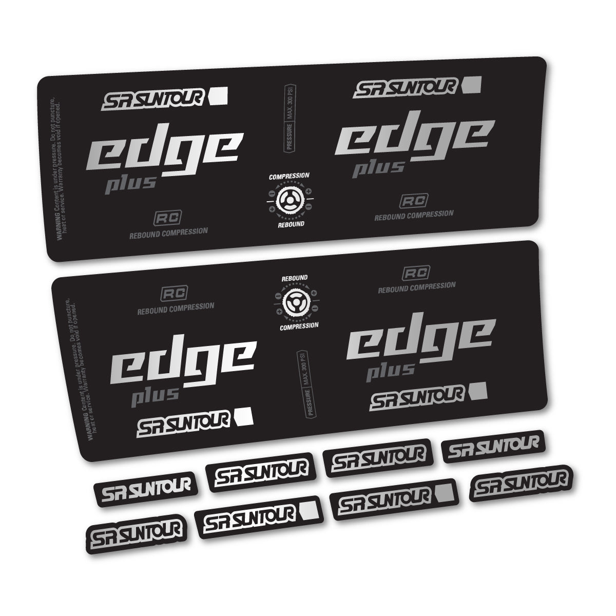 Adesivi Ammortizzatore SR Suntour Edge Evo LV R 2CR 2025 in vinile - Argento
