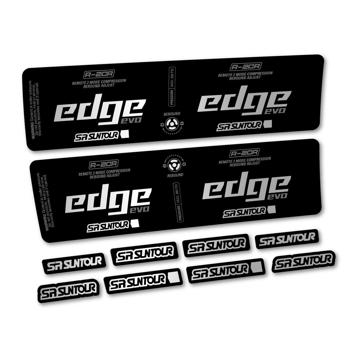 Adesivi Ammortizzatore SR Suntour Edge Evo LV R 2CR 2 2025 in vinile - Argento