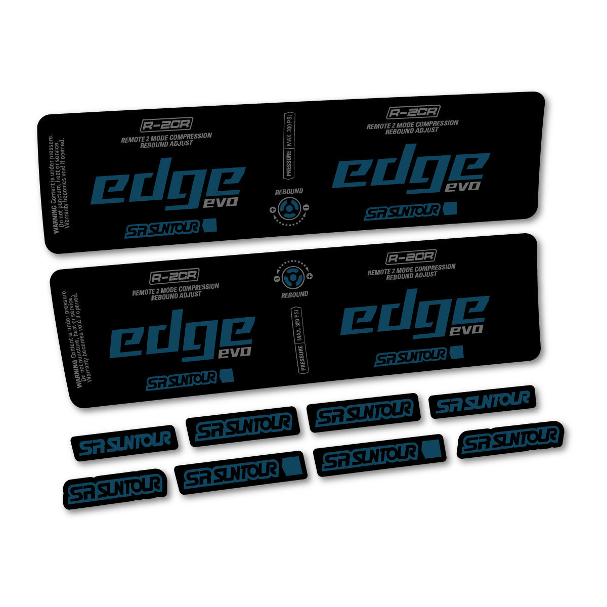 Adesivi Ammortizzatore SR Suntour Edge Evo LV R 2CR 2 2025 in vinile - Blu Lago Scuro