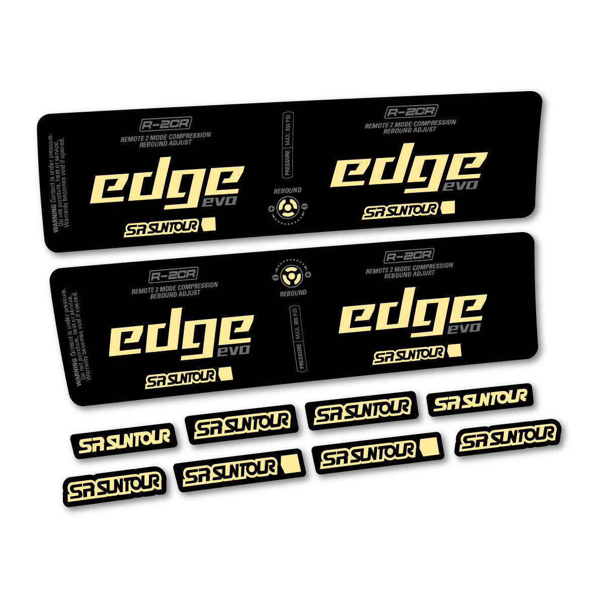 Adesivi Ammortizzatore SR Suntour Edge Evo LV R 2CR 2 2025 in vinile - Crema