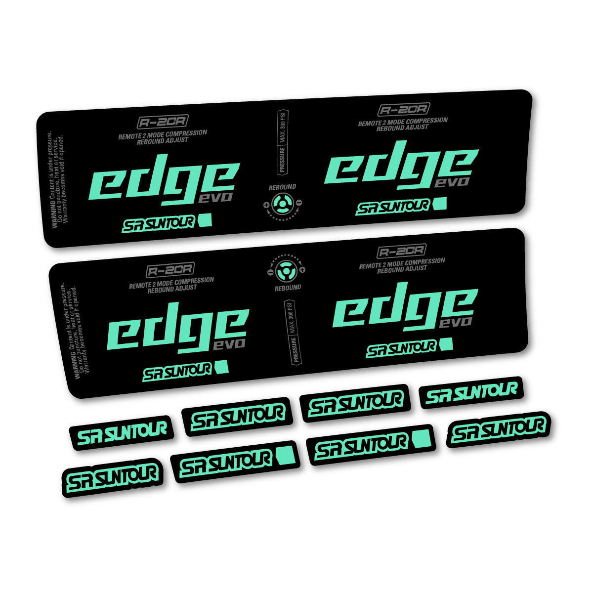 Adesivi Ammortizzatore SR Suntour Edge Evo LV R 2CR 2 2025 in vinile - Verde Menta