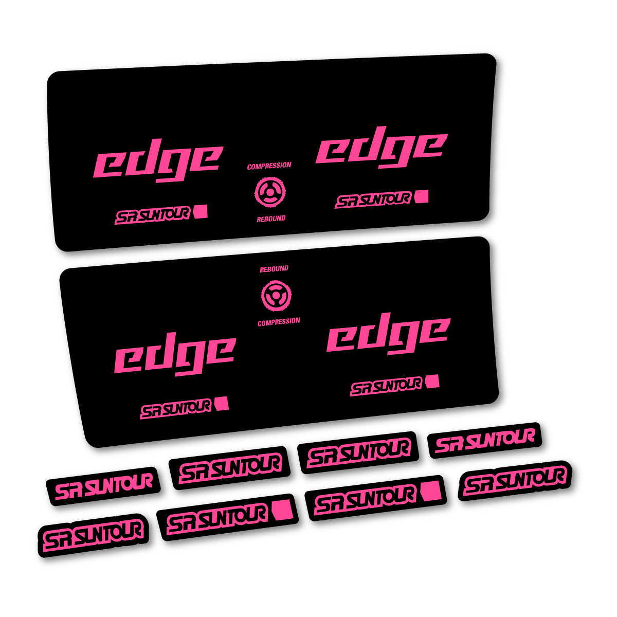 Adesivi Ammortizzatore SR Suntour Edge X SV RC 2024-2025 in vinile - Rosa Confetto