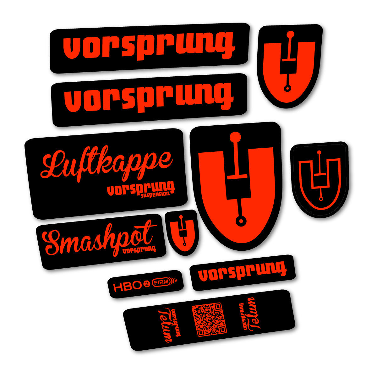 Adesivi Forcella Vorsprung Smashpot in vinile - Rosso Neon