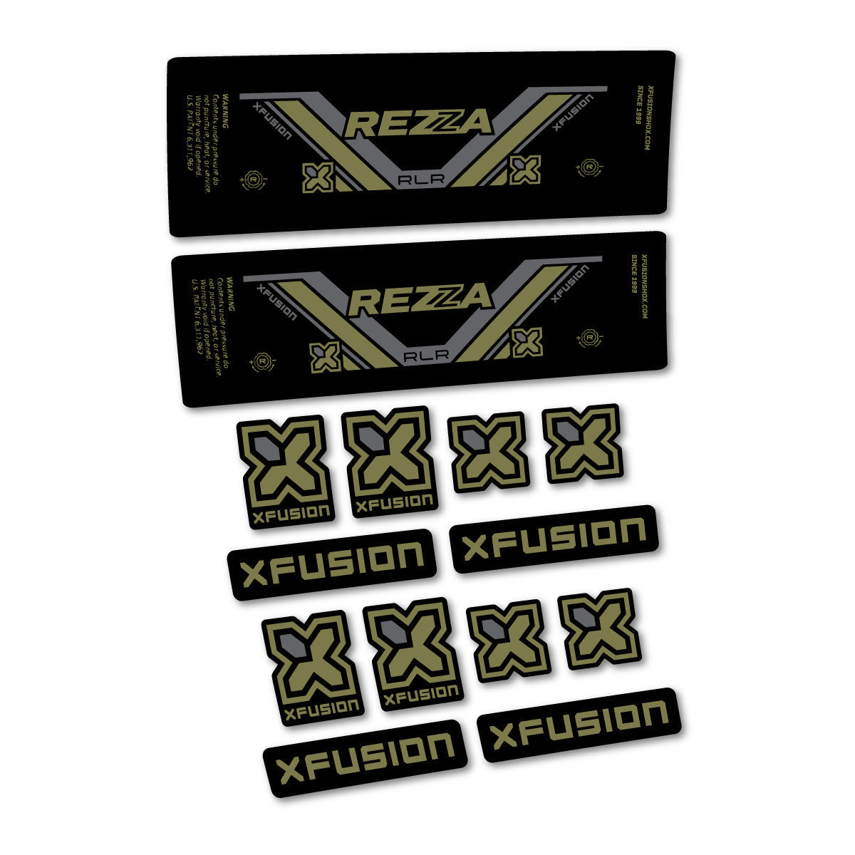 Adesivi Ammortizzatore Xfusion Rezza RLR 2026 in vinile - Cachi