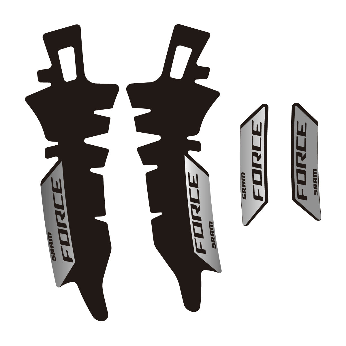 Adesivi Freni SRAM Force E1 AXS XPLR in vinile - Argento Cromato