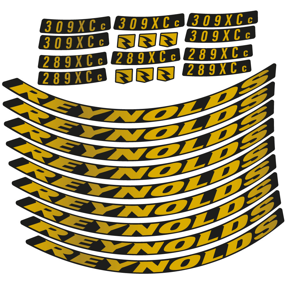 Adesivi Cerchi MTB Reynolds 309XCc + 209XCc in vinile - Oro