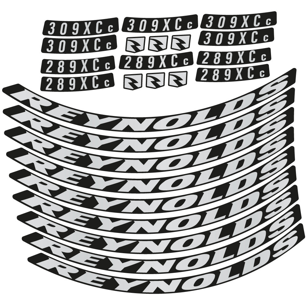 Adesivi Cerchi MTB Reynolds 309XCc + 209XCc in vinile - Argento Chiaro