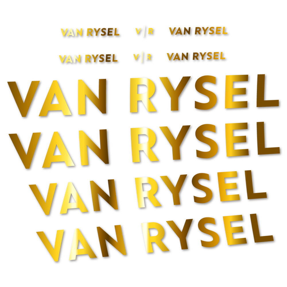 Adesivi Telaio Van Rysel in vinile - Oro Cromato